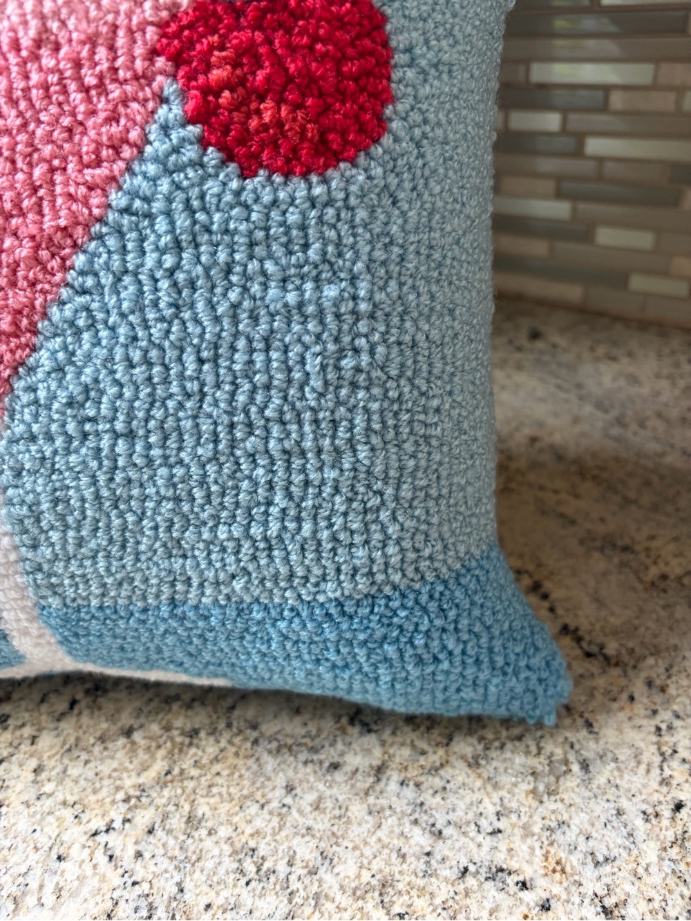 Hand hooked Martini Cocktail Pillow — New - Picture 2 of 5